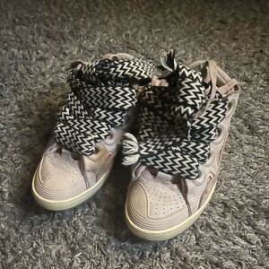 Lanvin Pink and Black High-Top Sneakers